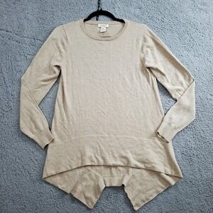 Sundance Catalog Women's Small Sweater Cotton Wool Bend Minimal Capsule Beige